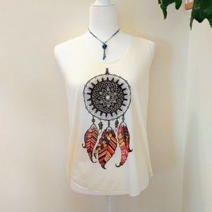 NWOT Boho Dream Catcher Racer Back Tank Top